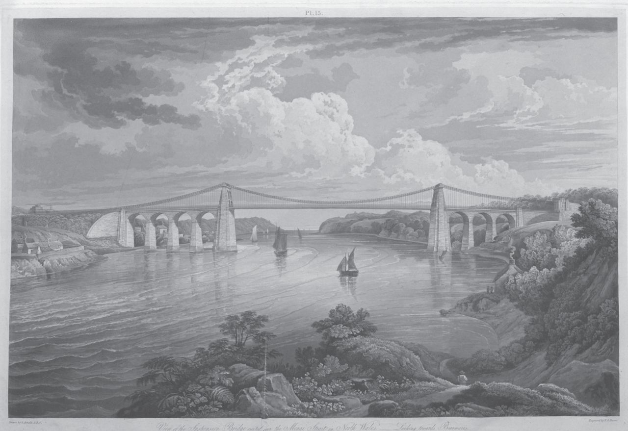 1280x879 Theory Of Suspension Bridges Philosophical Transactions Of The - Rope Bridge Sketch