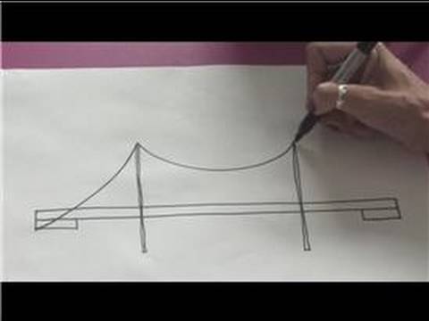 480x360 Drawing Tips How To Draw A Suspension Bridge - Rope Bridge Sketch