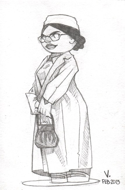 429x650 Rosa Parks Valentine Barker - Rosa Parks Sketch
