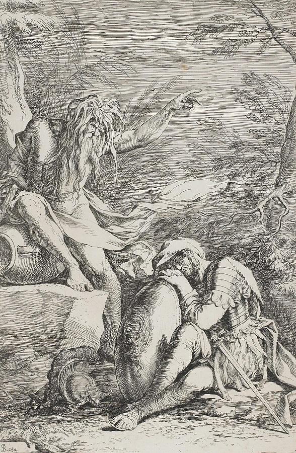588x900 The Dream Of Aeneas Drawing By Salvator Rosa - Rosa Sketch