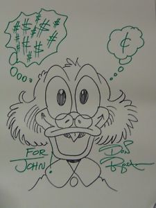 225x300 Don Rosa Signed Autographed Walt Disney Uncle Scrooge Hand Drawn - Rosa Sketch