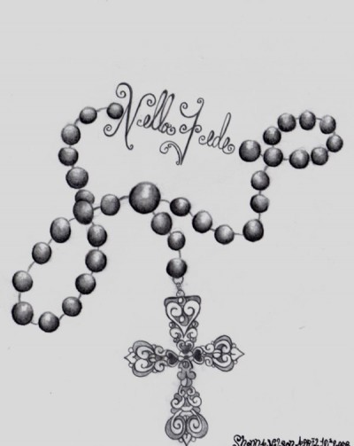 400x503 Rosary Bead Drawing - Rosary Beads Sketch
