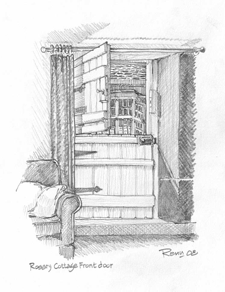 747x967 Rosary Cottage Pencil Sketch Rann Haight - Rosary Sketch