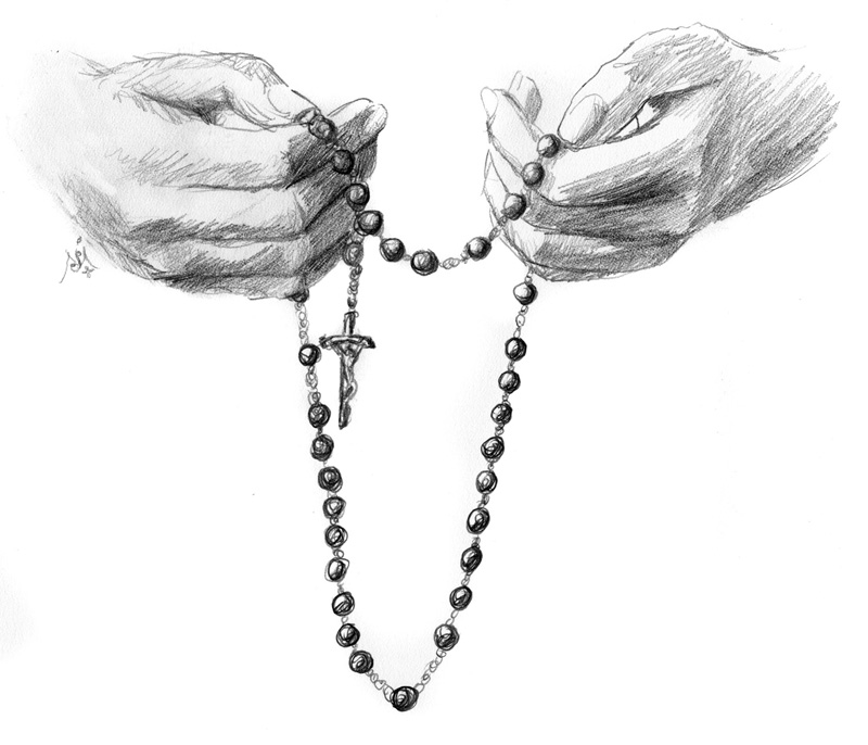 800x686 Catholic Bucket List - Rosary Sketch
