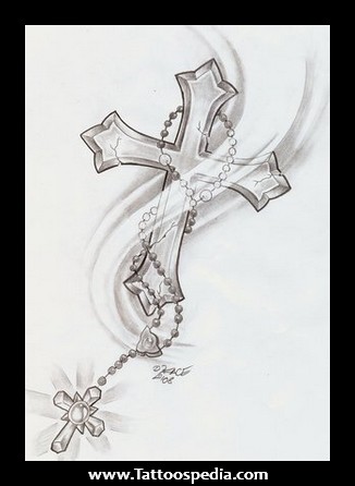 326x446 Cross And Rosary Tattoos Designs - Rosary Tattoo Sketches