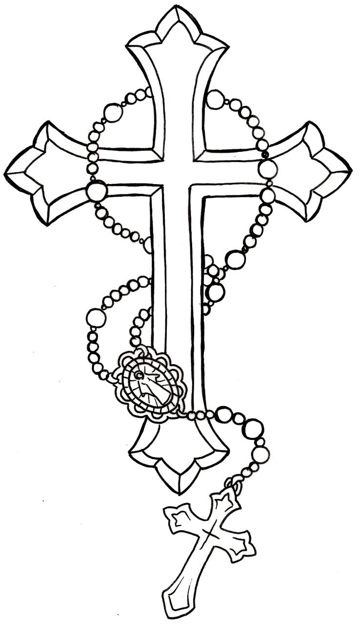 736x1278 Love Rosary Beads Tattoo Sketch - Rosary Tattoo Sketches