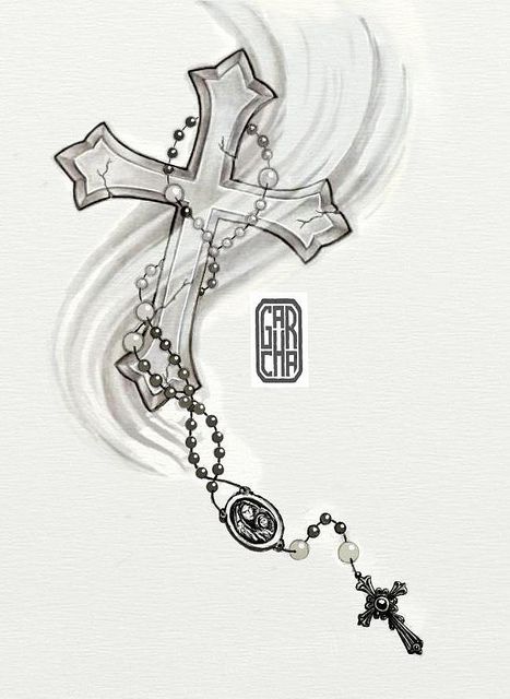 467x640 Resultado De Imagen Para Drawings In Pencil Of Crosses Jorge - Rosary Tattoo Sketches