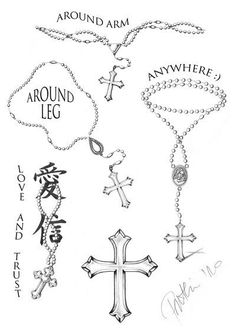 Rosary Tattoo Sketches at PaintingValley.com | Explore collection of ...