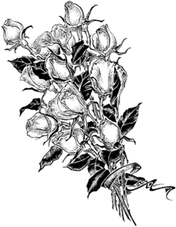 252x326 Drawings Of Flowers - Rose Bouquet Sketch