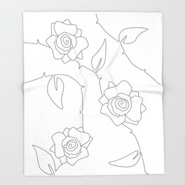 264x264 Rose Bush Throw Blankets Society6 - Rose Bush Sketch