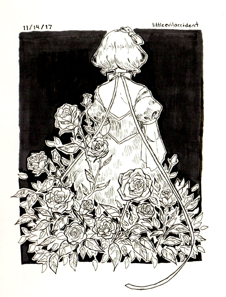 903x1190 Rose Bush Lea Llave - Rose Bush Sketch