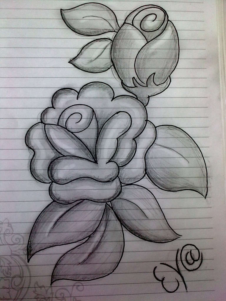 768x1024 Rose Flower Drawings In Pencil Sketch Pencil Rose Flowers - Rose Flower Sketch Images