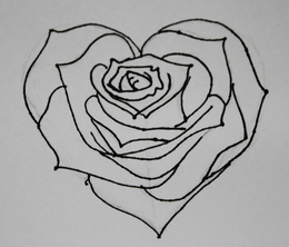 260x222 Download Rose Heart Drawing Clipart How To Draw Drawing Sketch - Rose Heart Sketch