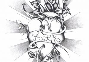 300x210 Pencil Drawing Of Roses And Hearts Rose Heart Drawing At - Rose Heart Sketch