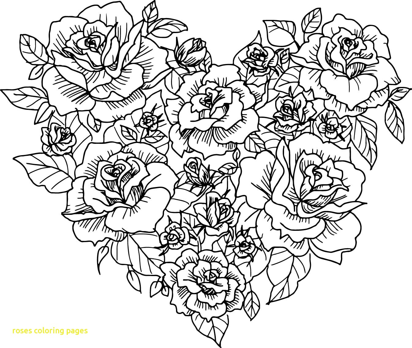 1346x1137 Coloring Book Roses Pages With Heart Rose Sketch P On Valentines - Rose Heart Sketch