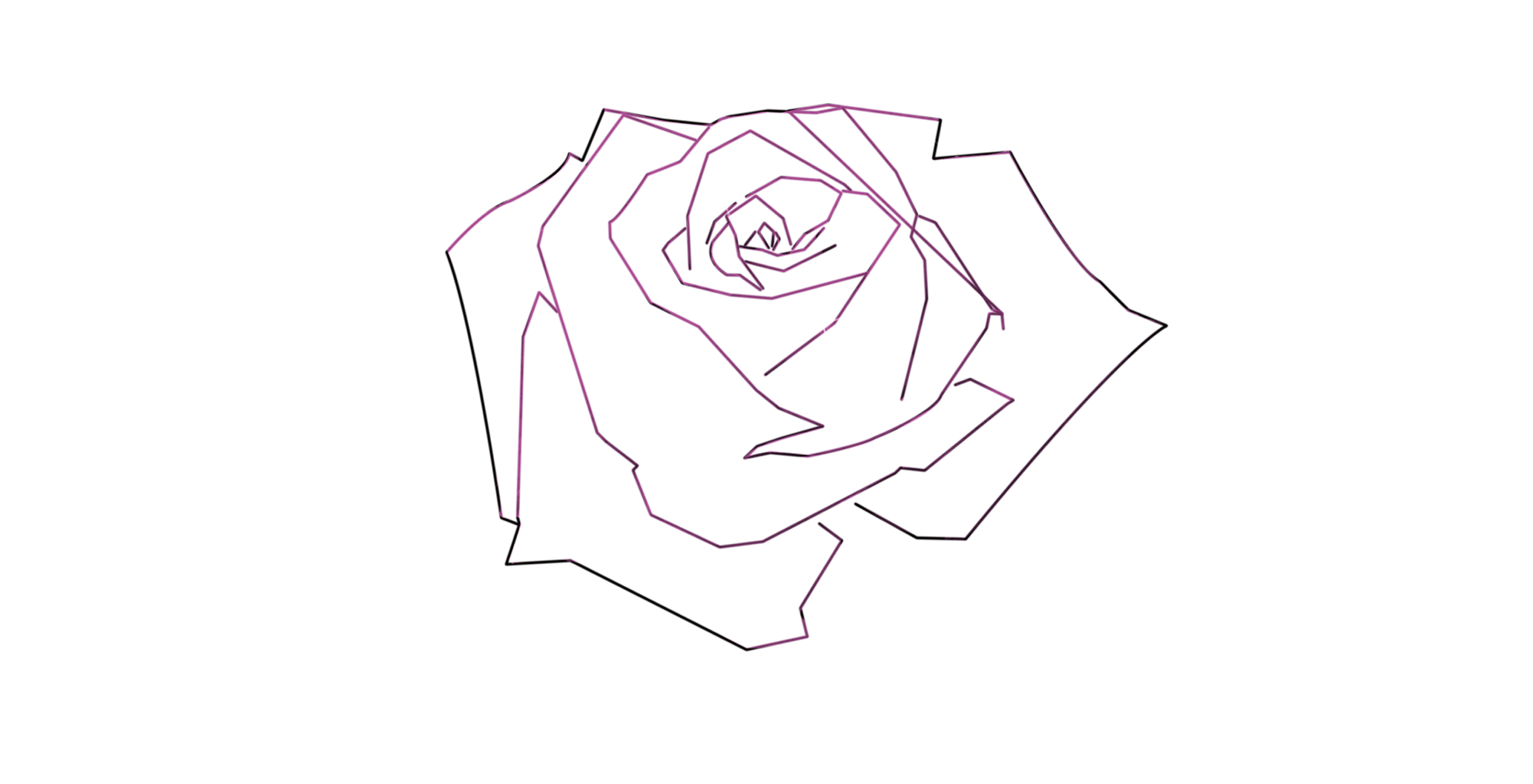 2067x1058 Paper White Sleeve Petal Sketch - Rose Petal Sketch