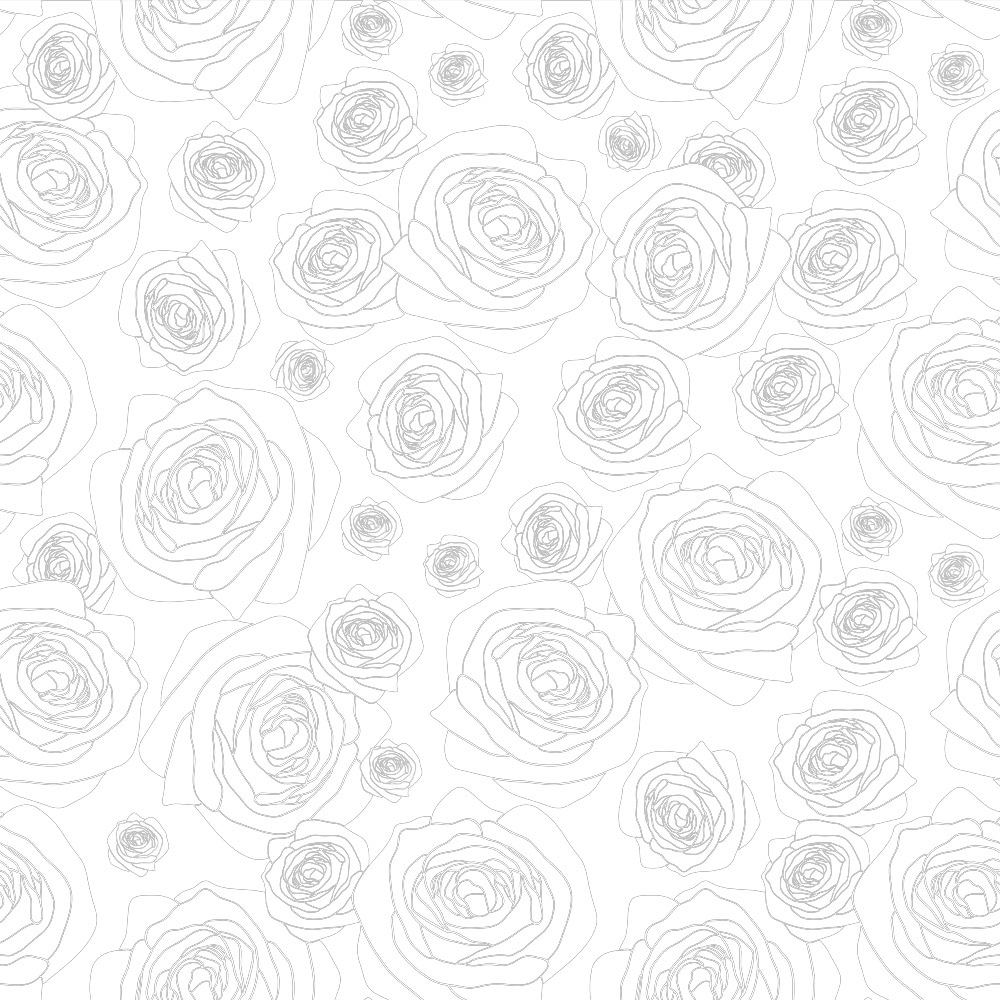 1000x1000 White Textile Black Pattern - Rose Petal Sketch