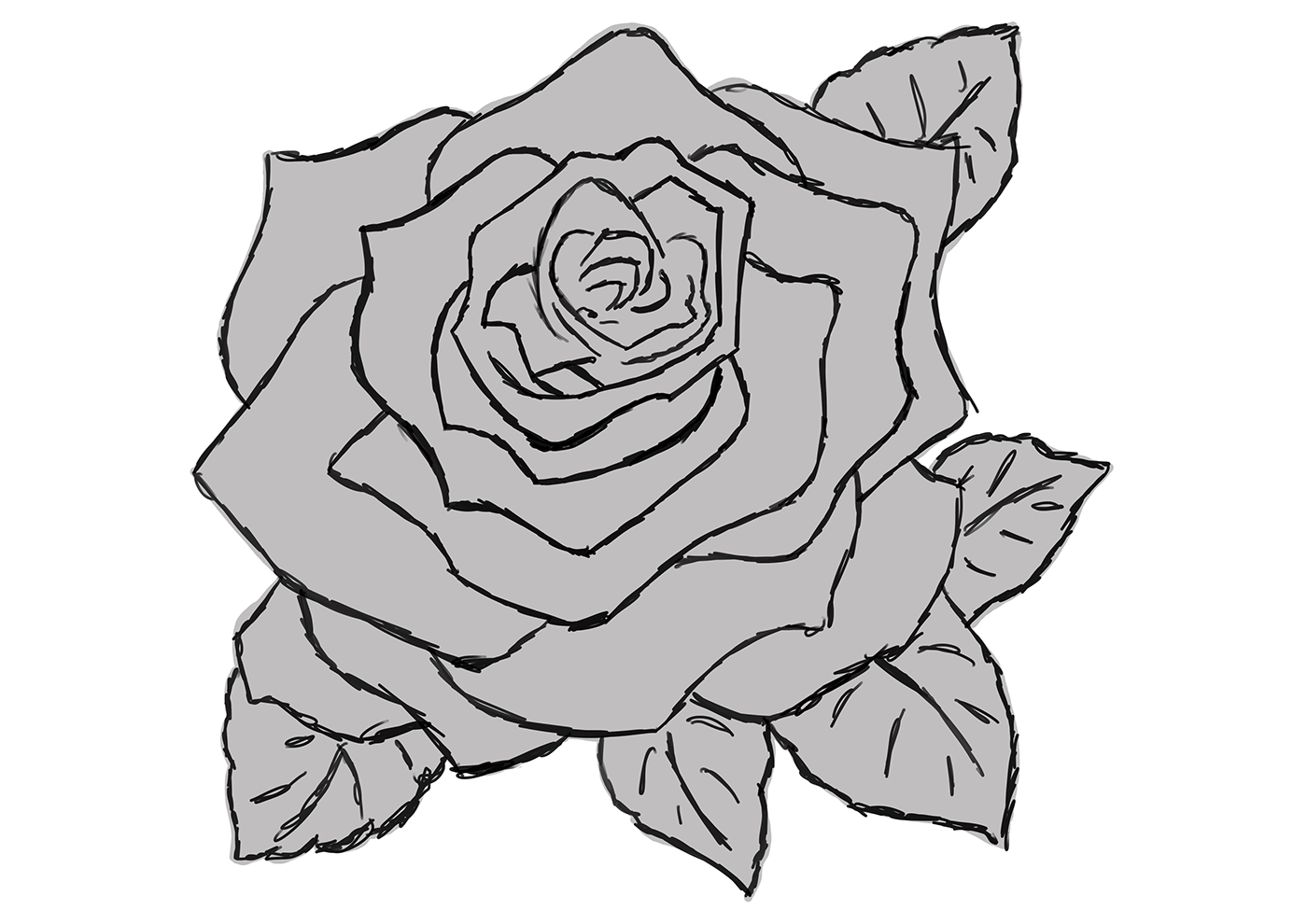 1400x990 Rose Sketch To Final Design On Behance - Rose Pictures Sketch