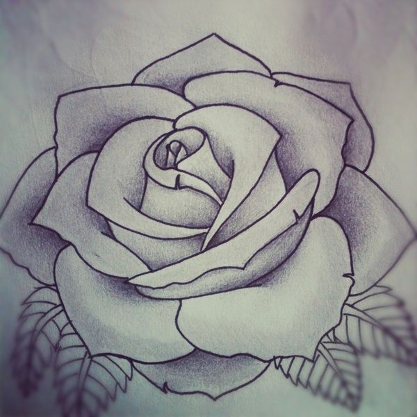 600x600 Drawn Diamond Rose - Rose Sketch