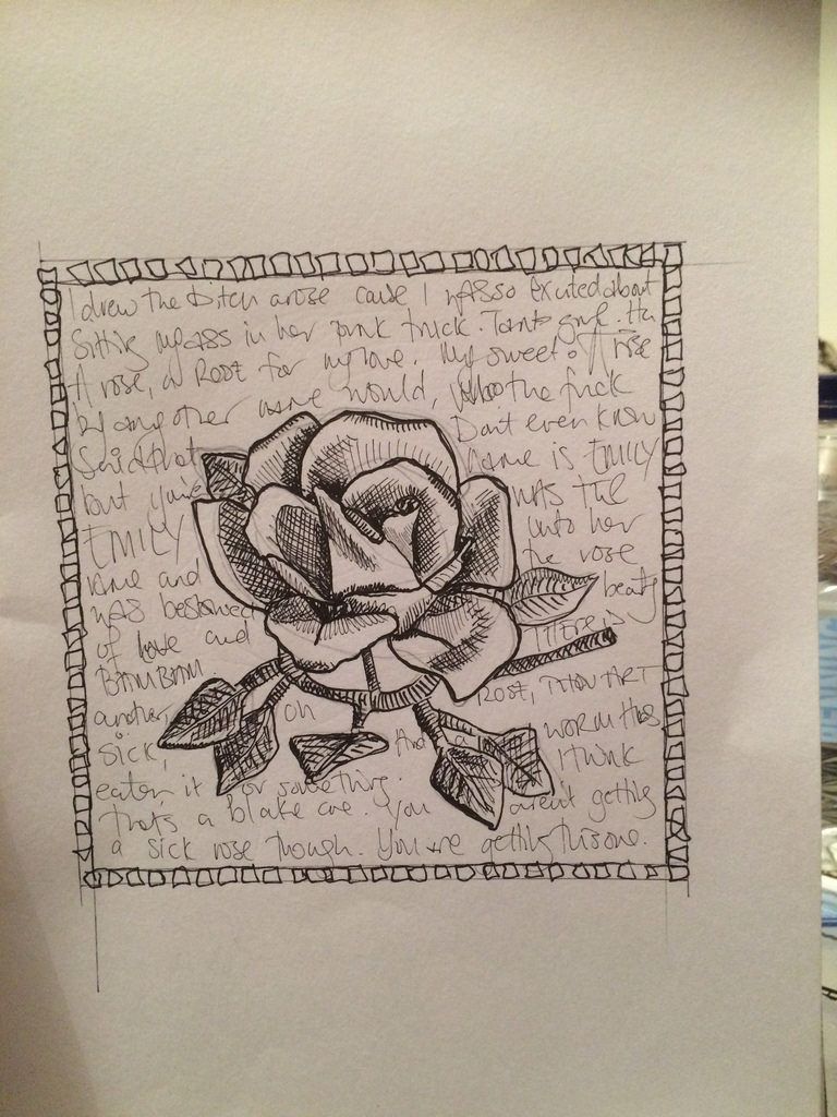 768x1024 Love Letter Rose Sketch Pen Doodle Sketching Painting - Rose Sketch Pen