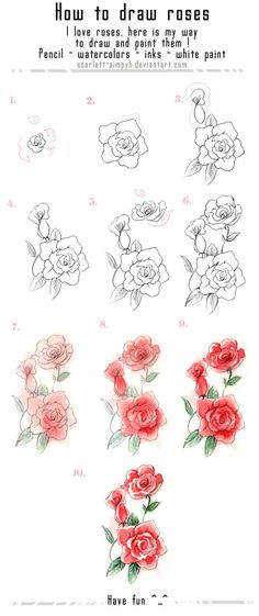 Rose Sketch Tutorial at PaintingValley.com | Explore collection of Rose ...