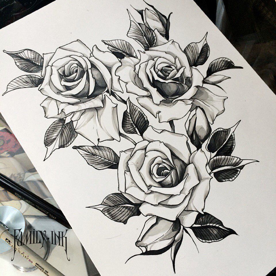 960x960 Familyinktattoo Roses Tattoo Sketch Tatuirovki I Risunki - Rose Tattoo Sketch