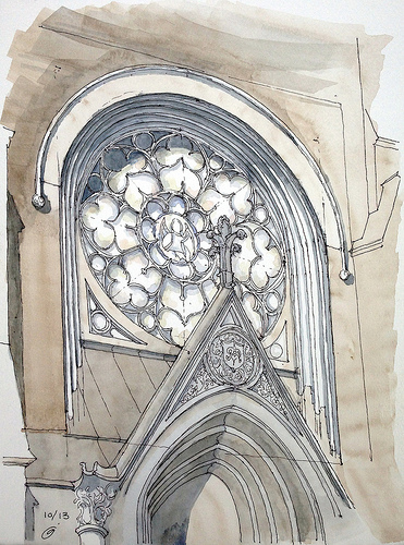 371x500 Park Slope Sketch Rose Window - Rose Window Sketch