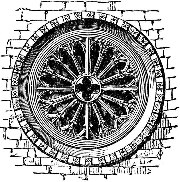 631x640 Rose Brickwork Window Clipart Etc - Rose Window Sketch
