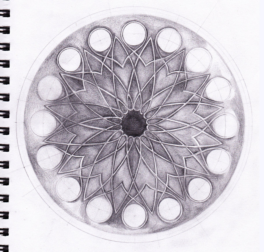 915x873 Rose Window B By Anjavraam - Rose Window Sketch