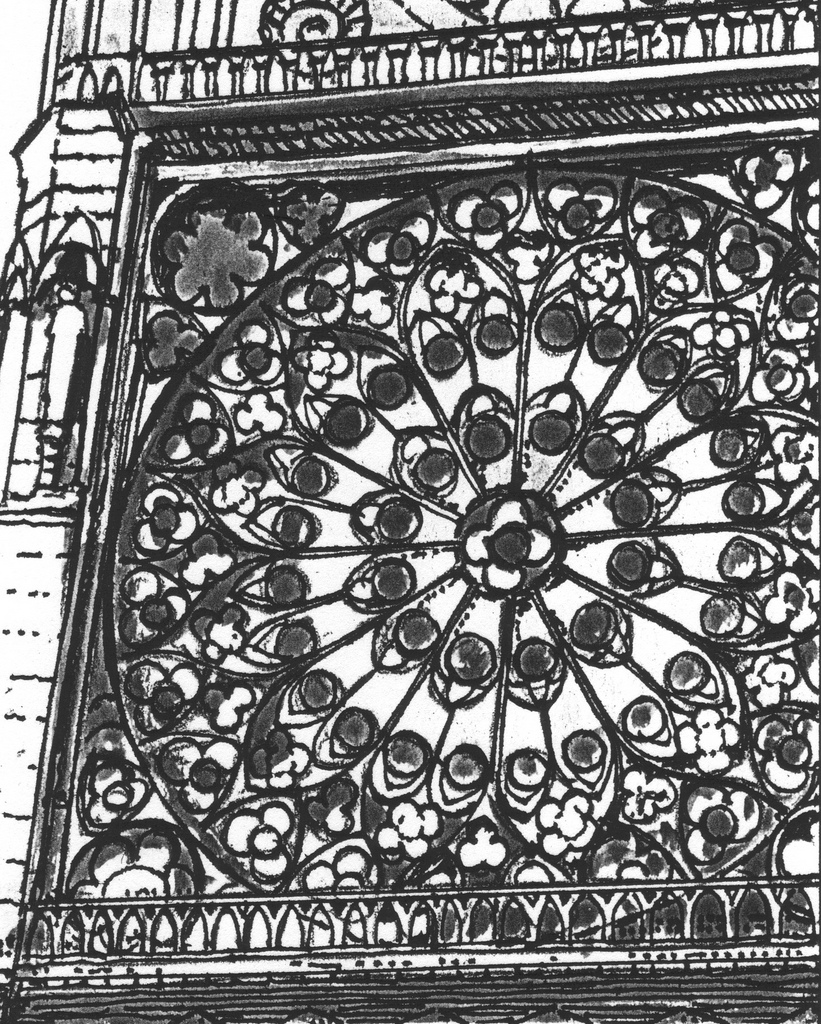 821x1024 3.3.2. Wind Roses And Rose Windows Quadralectic Architecture - Rose Window Sketch