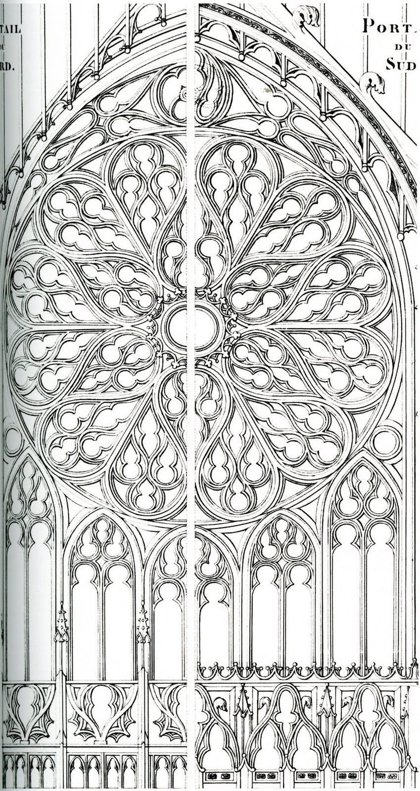 849x1600 Frieze Tile Rose Window Drawings Classical Architecture - Rose Window Sketch