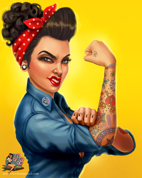 461x576 Pinup Bombshells Is The Home Of Sensual And Voluptuous Cartoon Pin - Rosie The Riveter Sketch