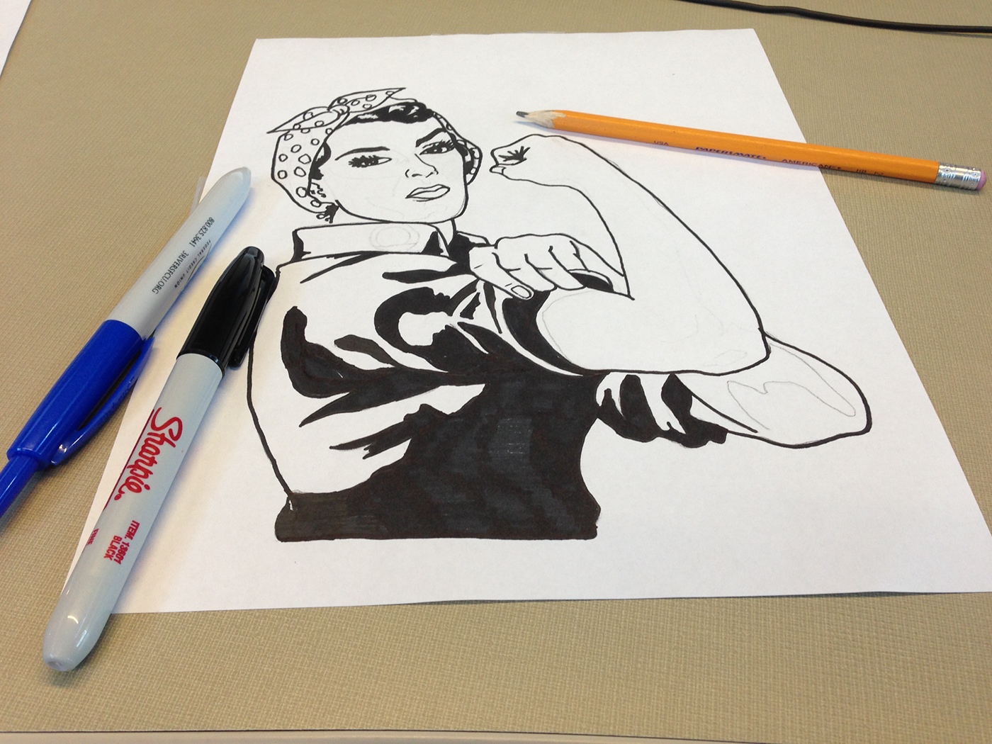 1400x1050 Rosie The Riveter T Shirt On Behance - Rosie The Riveter Sketch
