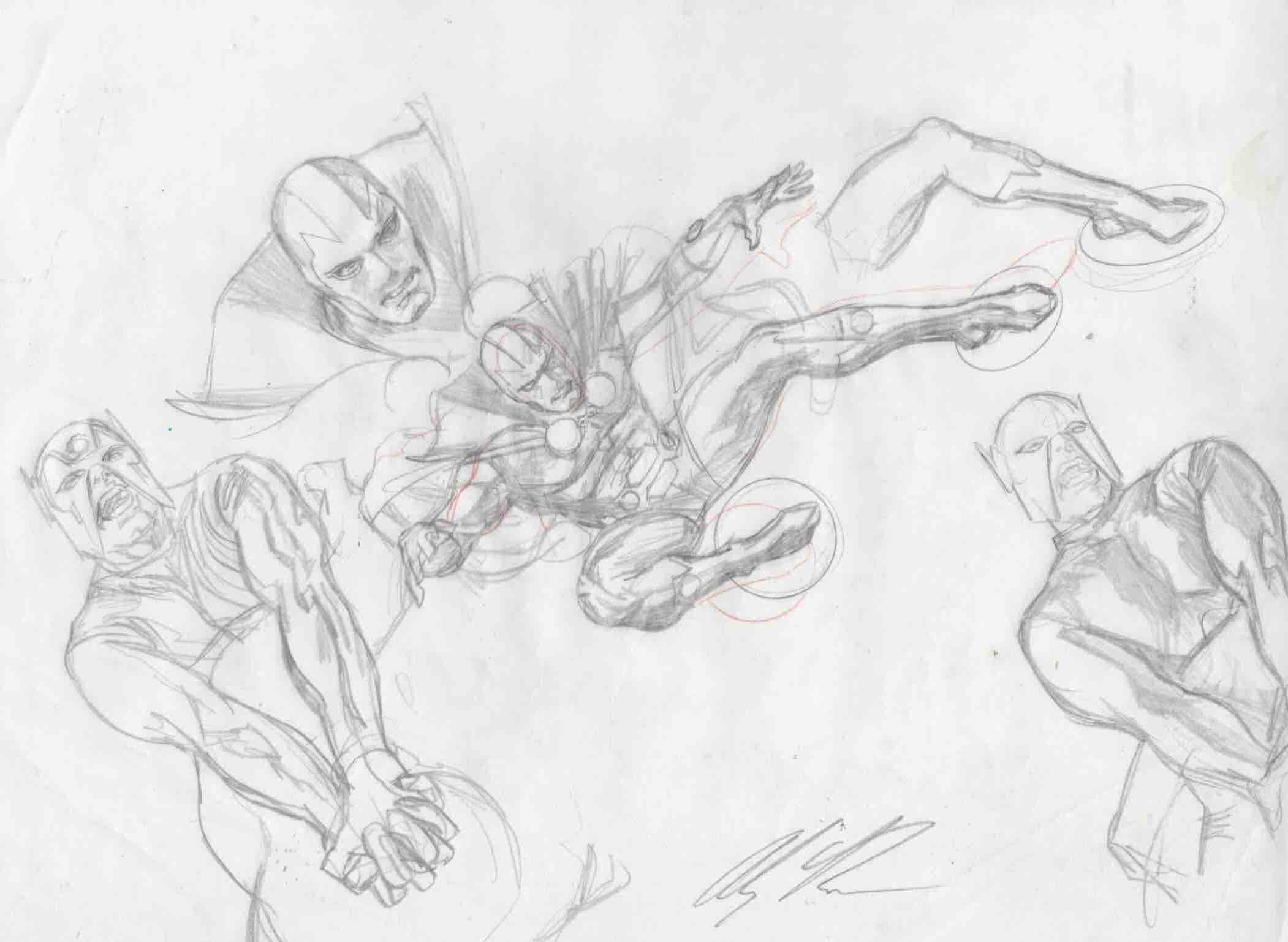 2102x1538 Comic Art For Sale From Alex Ross Art, Alex Ross Mr. Miracle Rough - Rough Sketch