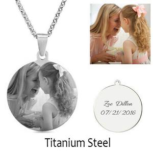 300x300 Customize Photo Necklace Round - Round Sketch