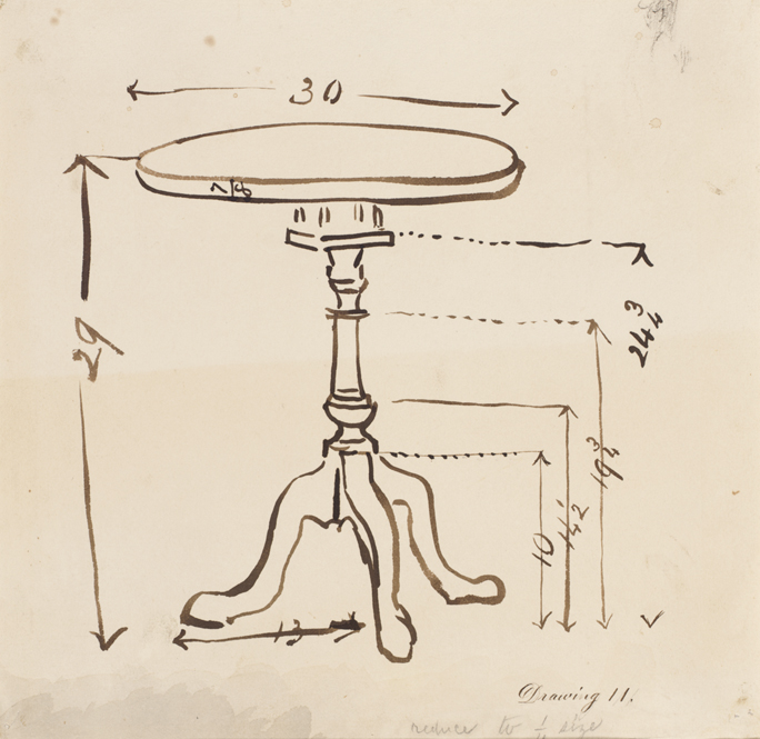 684x665 Drawing 11 (Measured Sketch Of Round Top Table) Pafa - Round Sketch