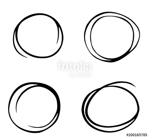 500x464 Hand Drawn Circle Sketch Set Doodle. Pencil Line Vector.hand Drawn - Round Sketch