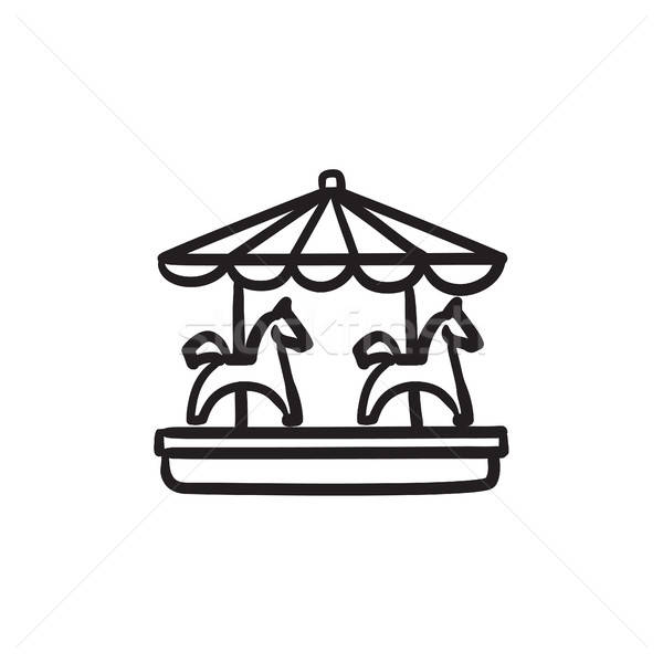 600x600 Merry Go Round Sketch Icon. Vector Illustration Andrei Krauchuk - Round Sketch