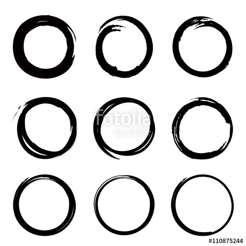 500x500 Circles. Scribble Circle Set, Geometric Sketch Frames. Handwritten - Round Sketch