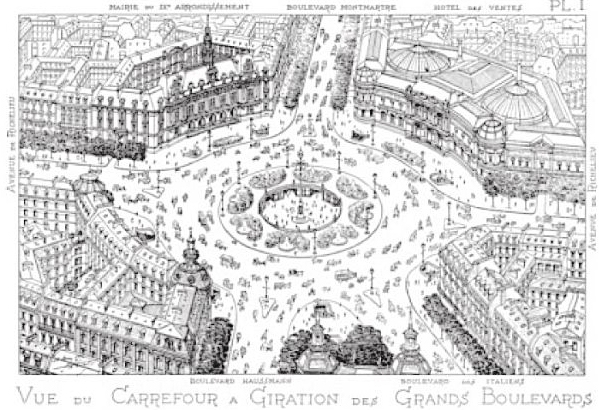 599x410 Frenchman Pioneered Concept Of Roundabouts - Roundabout Sketch