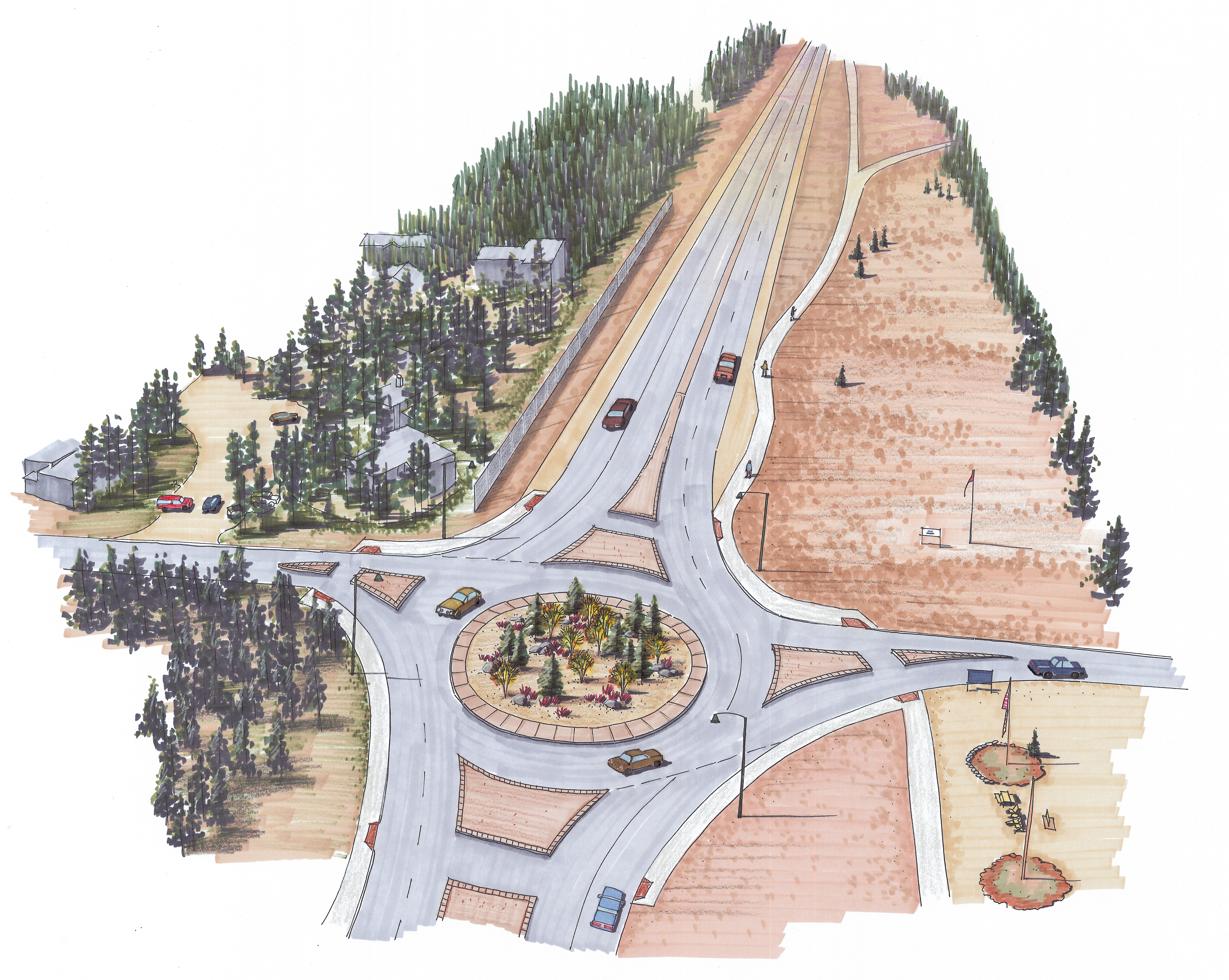 4472x3568 Sh 9 Roundabout Sketch - Roundabout Sketch