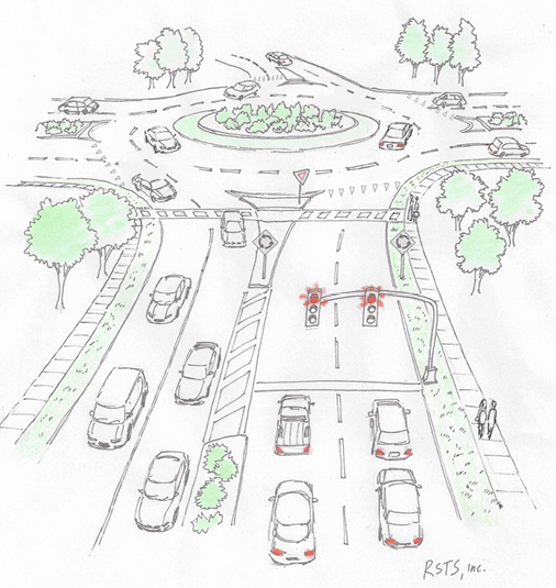 506x535 P16 Roundabout Sketch - Roundabout Sketch