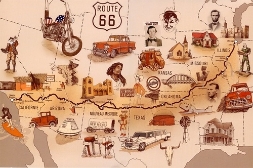 500x332 Search Results For Route 66 On We Heart It - Route 66 Sketch