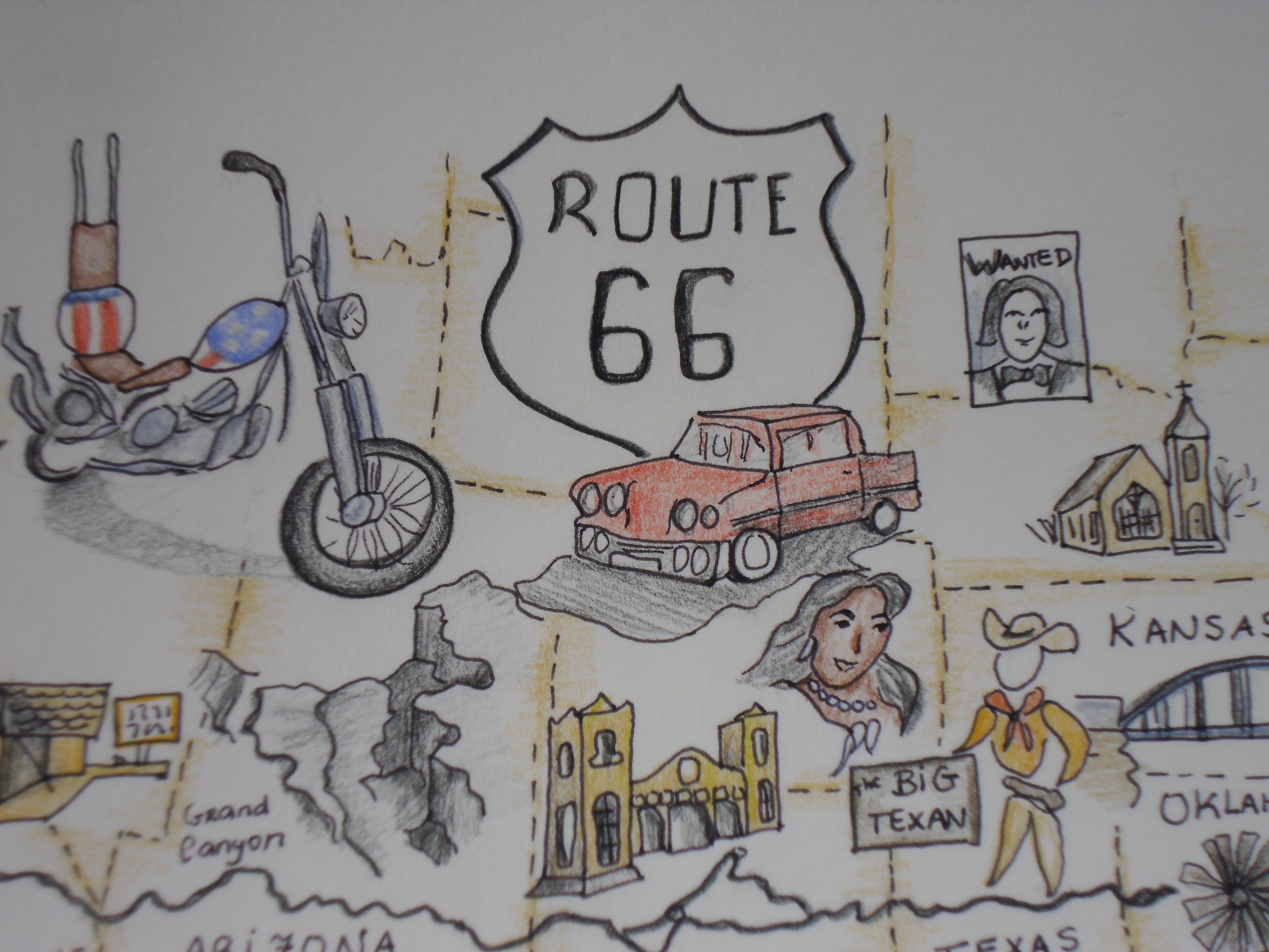 4000x3000 Route 66 Tiny Stories - Route 66 Sketch