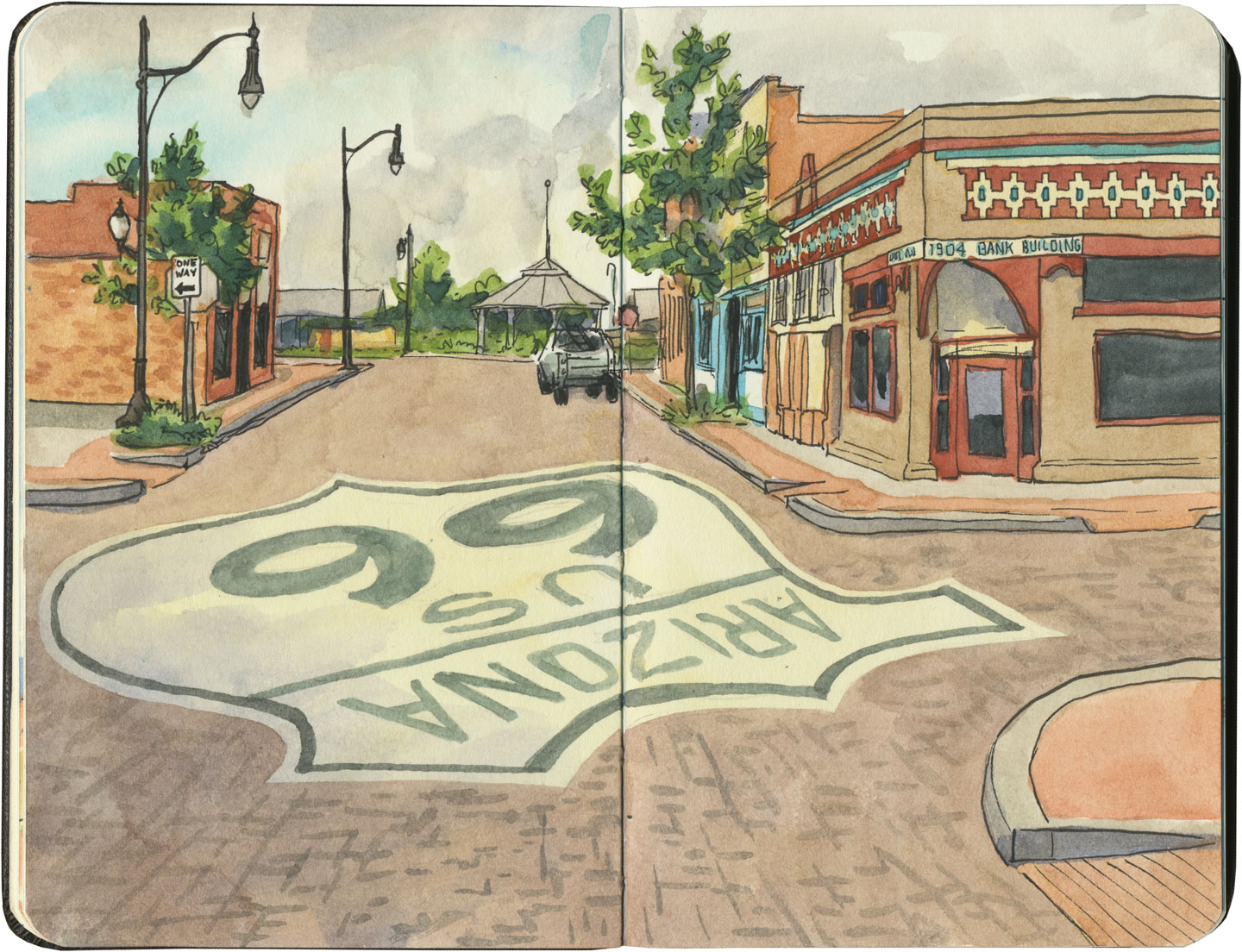 1440x1104 The Proof Is In The Pavement Drawn The Road Again - Route 66 Sketch