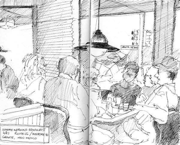 600x483 Travels With A Sketchbook In... Sunday 23rd July Back In Time To - Route 66 Sketch