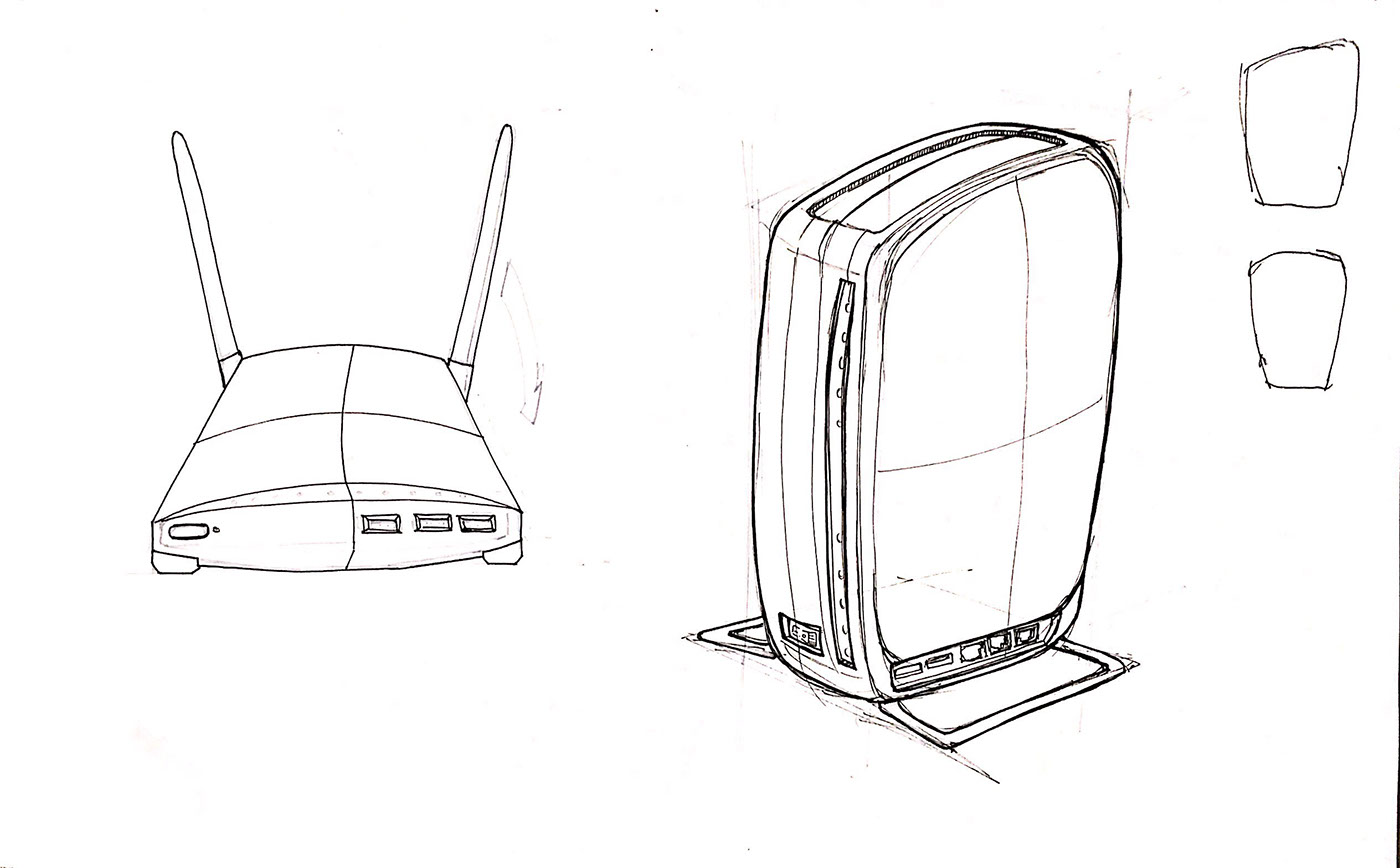 1400x868 Router Photoshop Render On Behance - Router Sketch