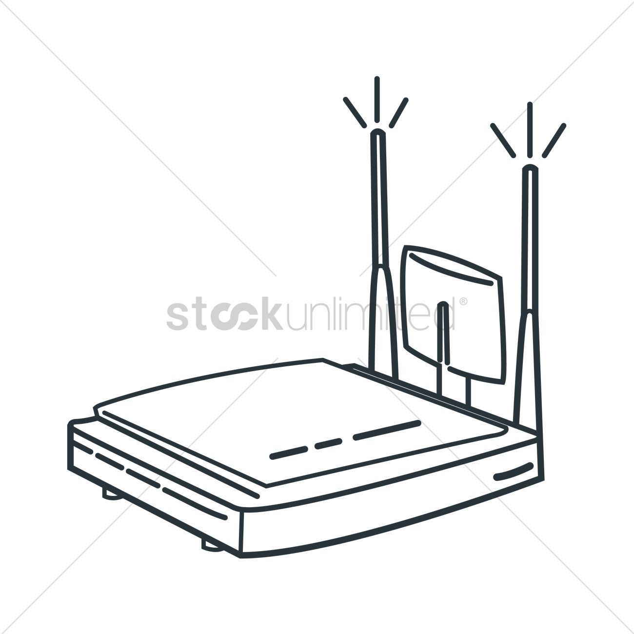 1300x1300 Wifi Router Vector Image - Router Sketch