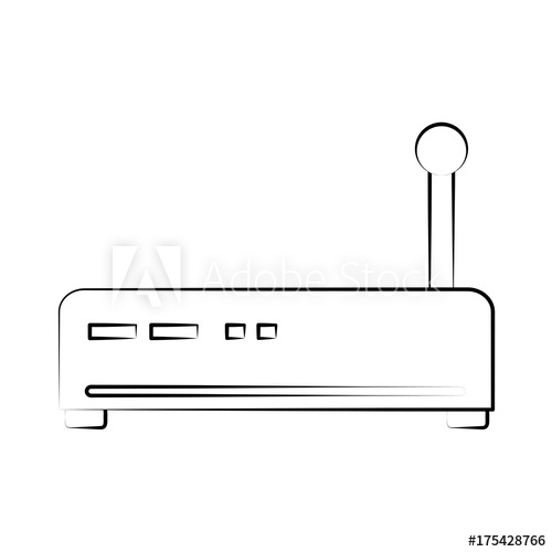 500x500 Wifi Router Icon Image Vector Illustration Design Black Sketch - Router Sketch