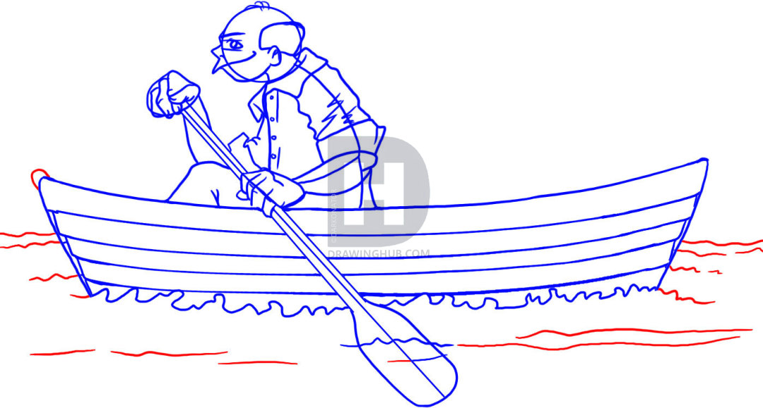 1080x578 How To Draw A Boat, Step By Step, Drawing Guide, By Darkonator - Row Boat Sketch